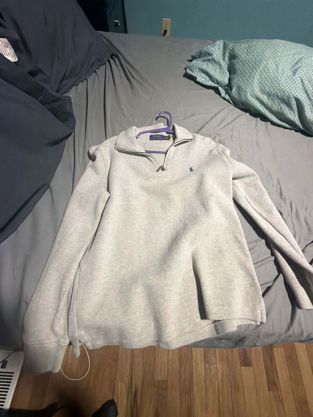 Polo Ralph Lauren Light Gray Quarter Zip Pullover Sweater
